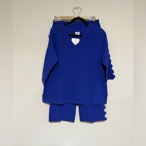 Sea Breeze of California Royal Blue Cotton Top and Pants Set Size Medium NWT